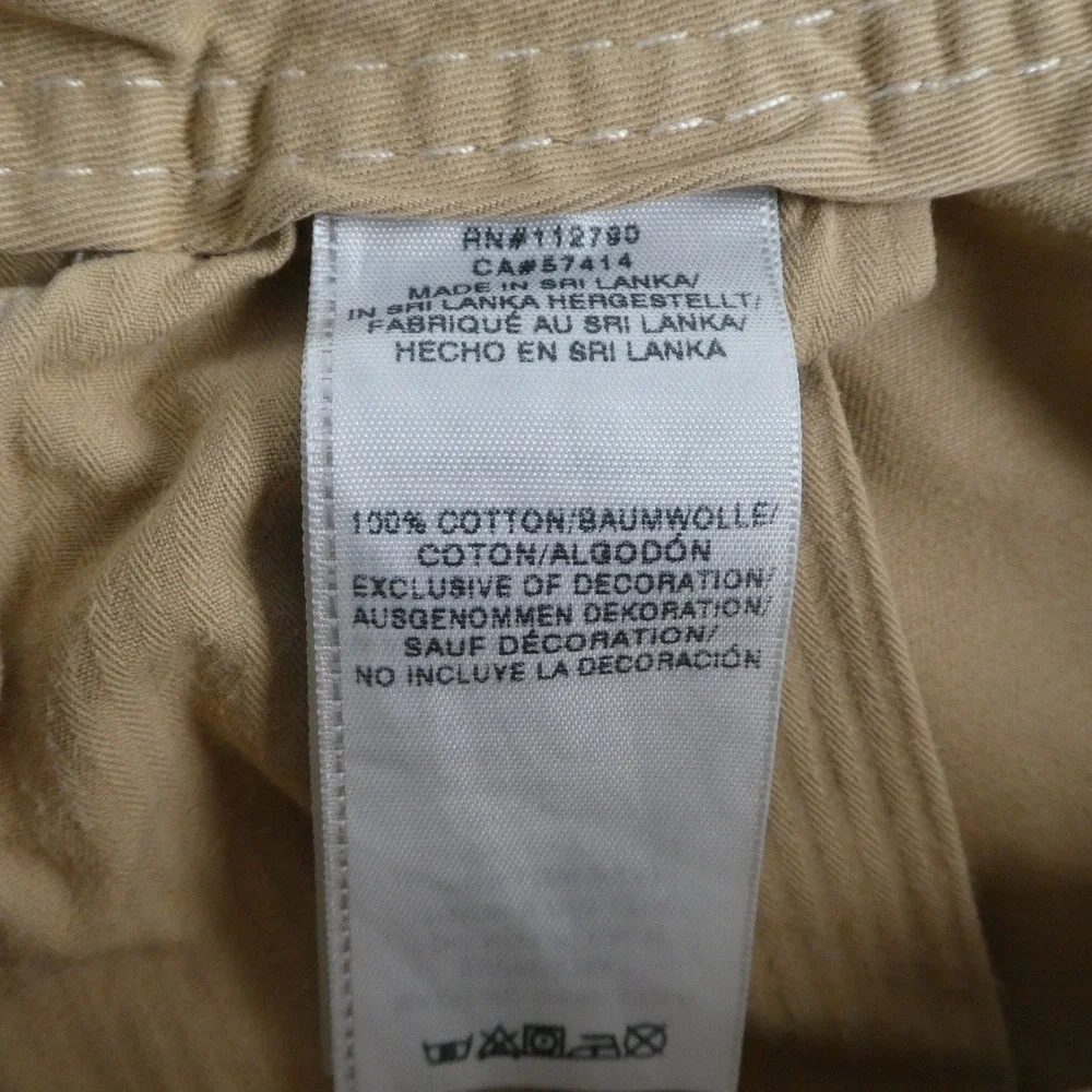 True Religion Shorts Mens 50 Tan Cargo Cotton Drawstring Flap Pocket Utility EUC